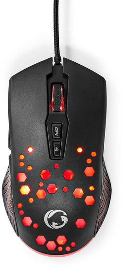 Nedis GMWD410BK - Gaming Muis - 7200 dpi - Ergonomisch - Zwart met RGB verlichting