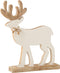 J-Line kerstfiguur Rendier Op Voet Mango - hout - wit - small