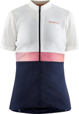 Craft Core Endur Jersey - Fietsshirt Korte Mouwen - Vochttransport - Wit Blauw