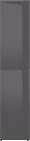vidaXL - Schoenenkast - 80x39x178 - cm - bewerkt - hout - hoogglans - grijs