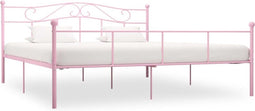 vidaXL - Bedframe - metaal - roze - 180x200 - cm