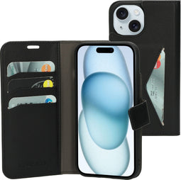Mobiparts Classic Wallet Case - Flip Cover - Ruimte voor pasjes - Zwart (iPhone 15, iPhone 14)