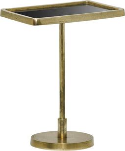 The Hamilton-rechthoek-bijzettafel-antique goud-zwart glas