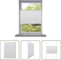 The Living Store Plisséjaloezie Crepe Stof - Wit 70x200 - Aluminium