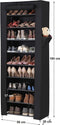 The Mash - Schoenenrek met 10 niveaus schoenenkast schoenenrek 160 x 58 x 28 cm voor ca. 27 paar schoenen,Groot, zwart