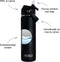 The Verge® - Luxe RVS Thermosfles / Drinkfles – BPA en Lekvrij – 650 ML - Waterfles met Rietje – Dubbelwandige isolatie - Thermosbeker - Met 2 Doppen - Volwassenen en Kinderen - Zwart