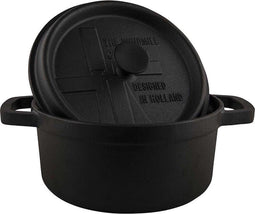 The Windmill BBQ pan S 2 ltr - gietijzeren pan met deksel en een vlakke bodem