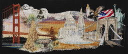 Thea Gouverneur Borduurpakket 544.05 - Amerika - Zwart Aida - 74 x 34 cm