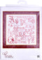 Thea Gouverneur - Borduurpakket met telpatroon - 2093A - Voorgesorteerde DMC Garens - Antieke Letters Merklap - Aida - 34 cm x 34 cm - DIY Kit