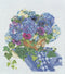 Thea Gouverneur - Borduurpakket met telpatroon - 3025A - Voorgesorteerde DMC Garens - Hortensia Anemonen - Aida - 37 cm x 42 cm - DIY Kit