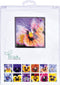Thea Gouverneur - Borduurpakket met telpatroon - 454A - Voorgesorteerde DMC Garens - Viooltje - Aida - 10 cm x 10 cm - DIY Kit