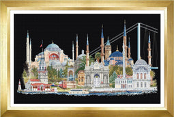 Thea Gouverneur - Borduurpakket met telpatroon - 479.05 - Voorgesorteerde DMC Garens - Istanbul Turkije - Zwart Aida - 79 cm x 50 cm - DIY Kit