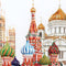 Thea Gouverneur - Borduurpakket met telpatroon - 510A - Voorgesorteerde DMC Garens - Moskou Rusland - Aida - 79 cm x 50 cm - DIY Kit