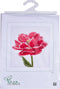 Thea Gouverneur - Borduurpakket met telpatroon - 520 - Voorgesorteerde DMC Garens - Rood-Witte Dubbele Tulp - Linnen - 34 cm x 36 cm - DIY Kit