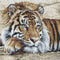 Thea Gouverneur - Borduurpakket met telpatroon - 579 - Voorgesorteerde DMC Garens - Tijger - Linnen - 35 cm x 25 cm - DIY Kit