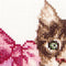 Thea Gouverneur - Borduurpakket met telpatroon - 740A - Voorgesorteerde DMC Garens - Valentijns Kitten - Aida - 31 cm x 30 cm - DIY Kit