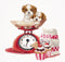Thea Gouverneur - Borduurpakket met telpatroon - 741A - Voorgesorteerde DMC Garens - Puppy Bakken - Aida - 31 cm x 30 cm - DIY Kit