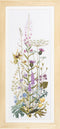 Thea Gouverneur - Borduurpakket met telpatroon - 821 - Voorgesorteerde DMC Garens - Wilde bloemen - Linnen - 45 cm x 110 cm - DIY Kit