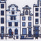 Thea Gouverneur - Borduurpakket met telpatroon - 873 - Voorgesorteerde DMC Garens - Amsterdamse Gevels - Linnen - 23 cm x 100 cm - DIY Kit