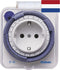 Theben schakelklok 0260855 timer 26 IP 44 - NL stekker (zonder pin) - analoge schakelklok voor buitengebruik, wandcontactdoosschakelaar, tijdprogramma-stekker, schakelklok, bespaarstekker