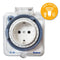 Theben schakelklok 0260855 timer 26 IP 44 - NL stekker (zonder pin) - analoge schakelklok voor buitengebruik, wandcontactdoosschakelaar, tijdprogramma-stekker, schakelklok, bespaarstekker
