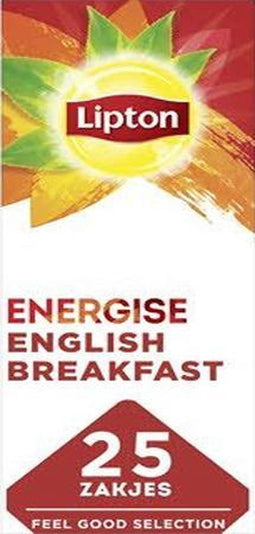 Thee lipton energise english breakfast 25x1.5gr | 6 stuks