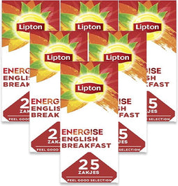 Thee lipton energise english breakfast 25x1.5gr | 6 stuks