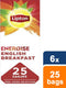Thee lipton energise english breakfast 25x1.5gr | 6 stuks