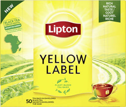 Thee Lipton Yellow label met envelop 100stuks