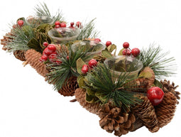 theelicht dennenappel l8b47h16c groen kerst
