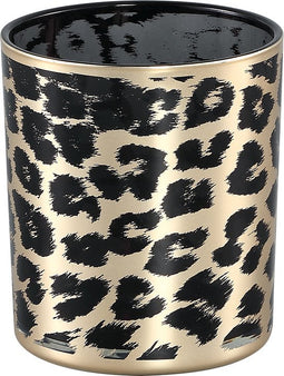 Theelicht Met Cheetah Print - PTMD - Goud - Glas