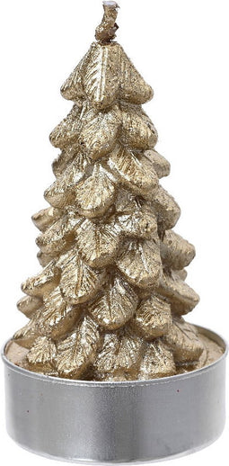 Theelicht paraffine d7b9h9 cm goud 4st