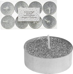Theelicht set van 8 stuks zilver