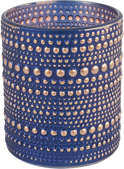 Theelichth ro Nelle M blauw/zilver
