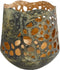 Theelichthouder Antoinet S groen/goud metaal 9x10x11cm.