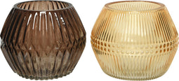 Theelichthouder glas d12.5h10cm a2