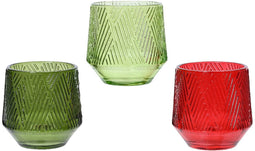 Theelichthouder glas d8h8 cm a3
