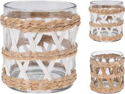 Theelichthouder glas met wilg II