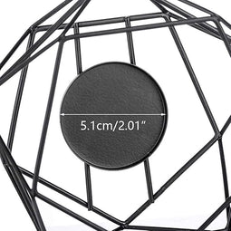 Theelichthouder - Zwart Metaal - Set van 2 - Geometrisch Design - Modern & Elegant