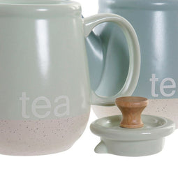 Theepot DKD Home Decor 8424001793235 Blauw Munt Keramiek (22.5 x 12 x 16.5 cm) (2 pcs) (1L)