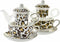 Theepot DKD Home Decor Luipaard Kristal Porselein (250 ml) (2 Stuks)