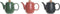 Theepot DKD Home Decor Natuurlijk Roze Rubberwood Wit Groen Donker grijs Keramiek (3 Stuks)