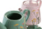 Theepot DKD Home Decor Roze Groen Keramiek (2 Stuks)