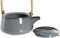 Theepot DKD Home Decor S3027094 Porselein Grijs Bamboe (21 x 17 x 10 cm) (1 L)