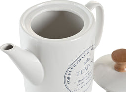 Theepot DKD Home Decor Wit Keramiek 1 L