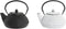 Theepot DKD Home Decor Zwart Roestvrij staal Wit (2 Stuks)