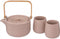 Theepot met twee mokken - lichtroze zachtroze - hip - cadeau tip - kerst cadeau tip