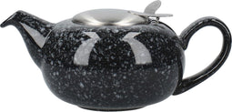 Theepot - met Zeef - Keramiek - Zwart - 26x17 cm Gespikkeld, 0.9 L - London Pottery