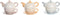 Theepot Spel DKD Home Decor Blauw Roze Geel 750 ml Dolomite (3 Stuks)