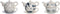 Theepot Spel DKD Home Decor Blauw Wit 750 ml Dolomite (3 Stuks)